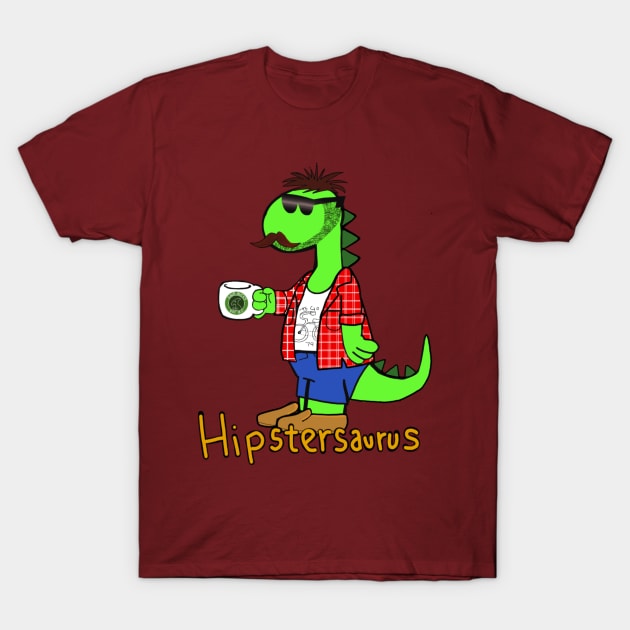 hipster Saurus T-Shirt by wolfmanjaq